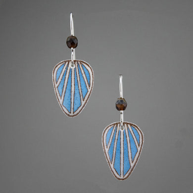 Blue Goose Egg Shell Jewelry - Ice Raydrop  Earrings - Small