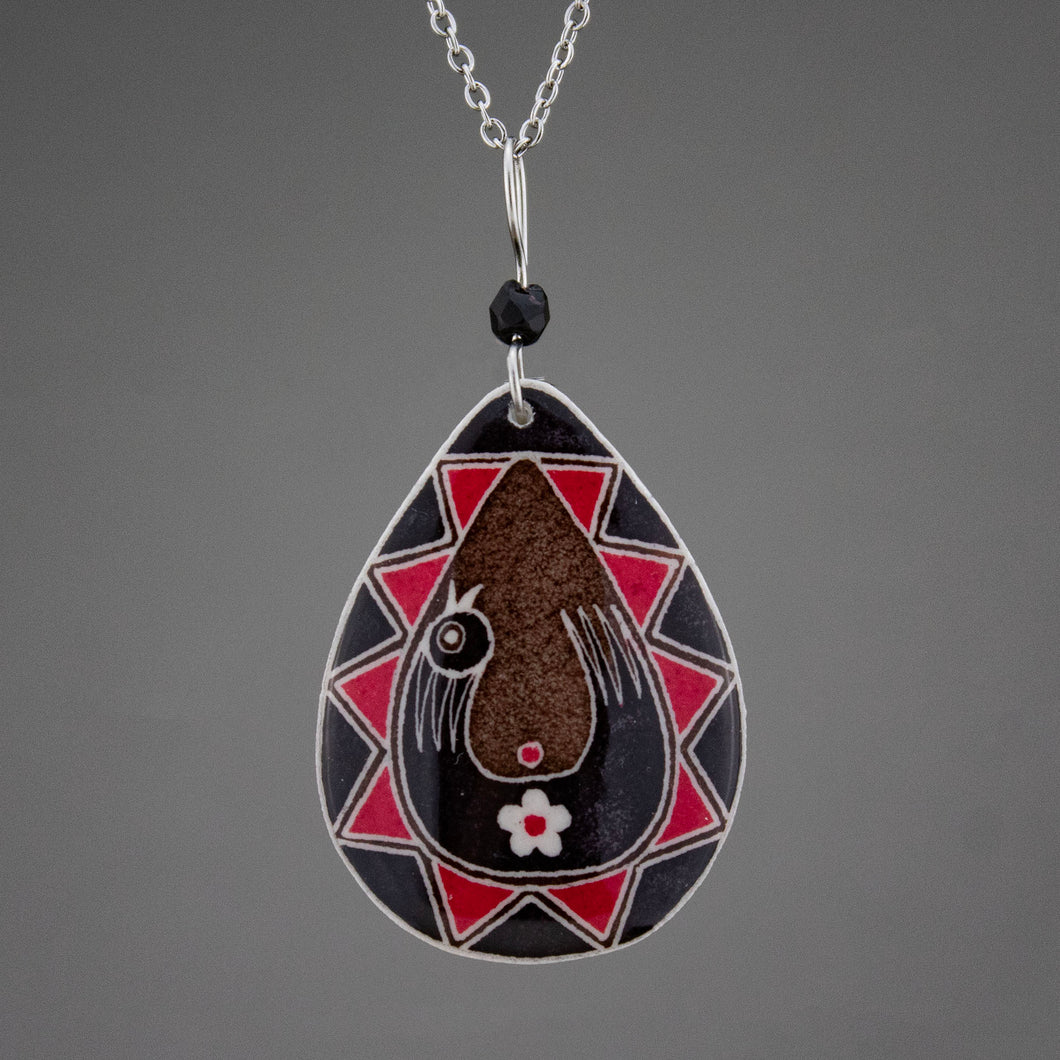 Brown Goose Egg Shell Jewelry - Native Bird Pendant