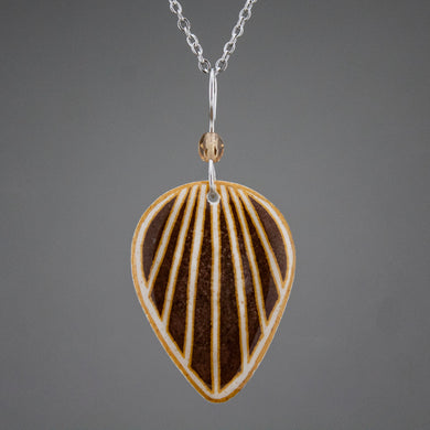 Brown Goose Egg Shell Jewelry - Raydrop Pendant