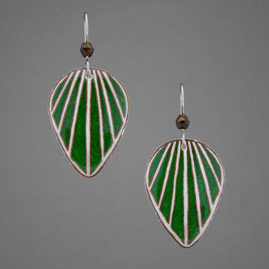 Green Goose Egg Shell Jewelry - Raydrop Earrings - Large