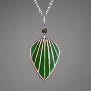 Green Goose Egg Shell Jewelry - Raydrop Pendant