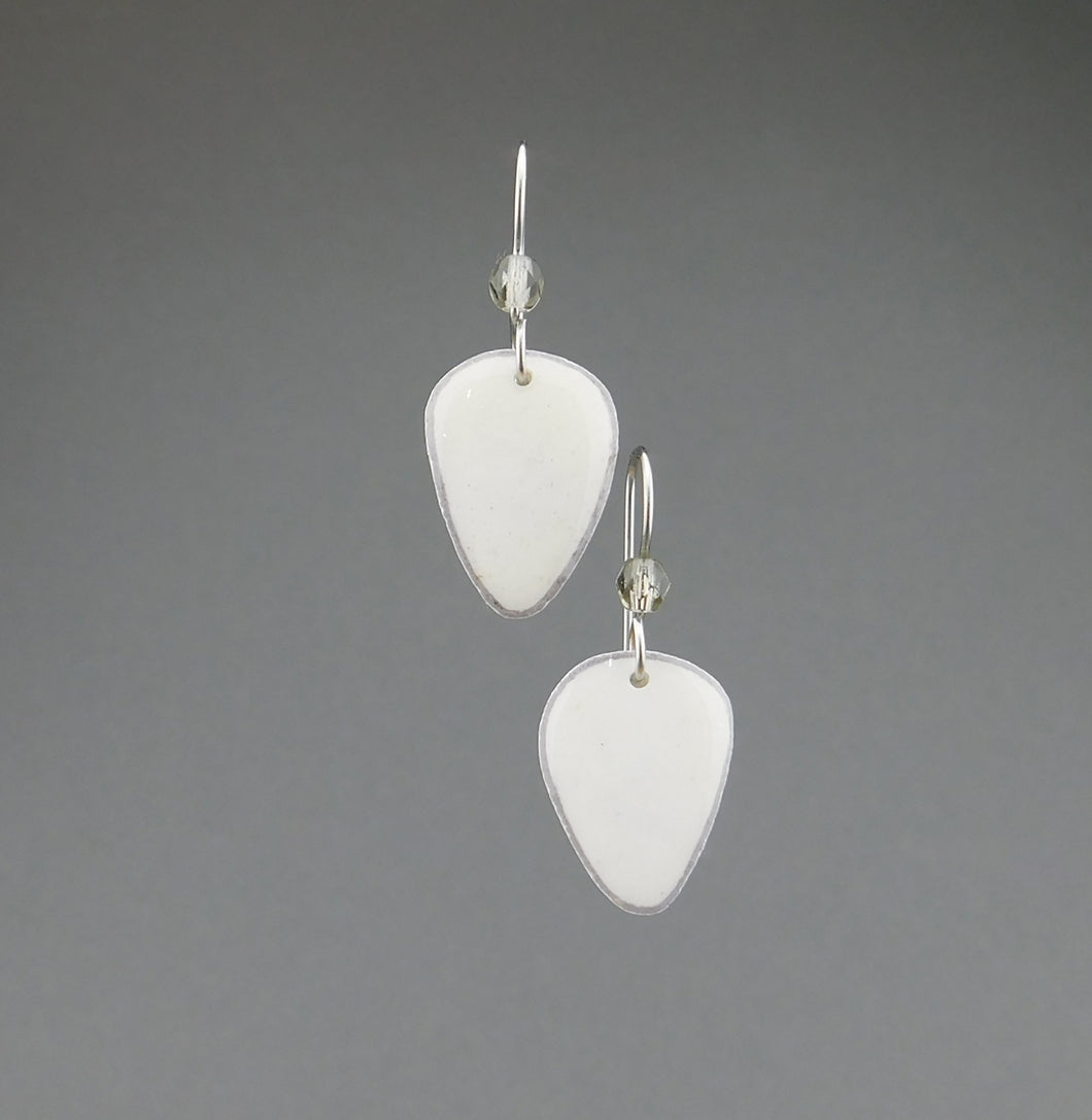Grey Goose Egg Shell Jewelry - Tear Earrings