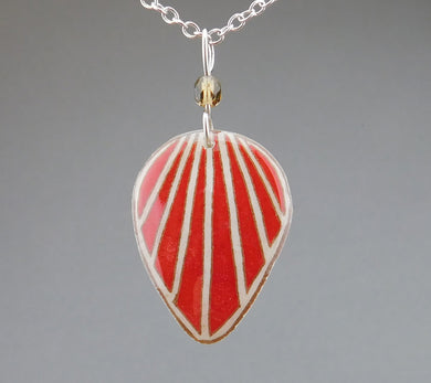 Red Goose Egg Shell Jewelry - Raydrop Pendant
