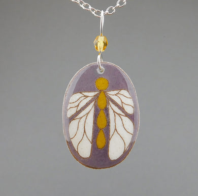 Grey Goose Egg Shell Jewelry - Bug Pendant